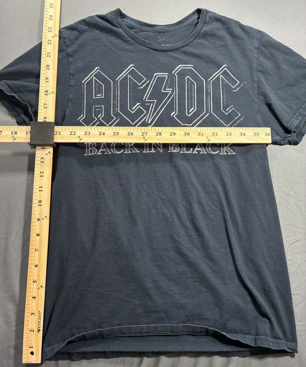 AC/DC Back In Black Graphic Print Short Sleeve T-Shirt